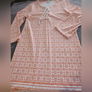 CABANA LIFE BY TALBOTS POOL / BEACH COVERUP PULLOVER TIE CLOSE WOMENS L NWT